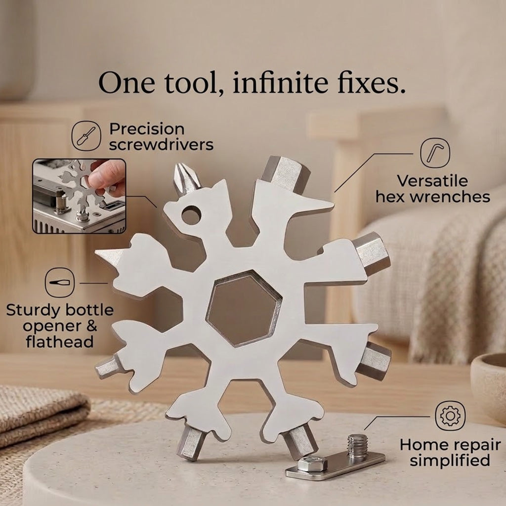 Harorix® Snowflake Multi-Tool | Portable Stainless Steel Bottle Opener