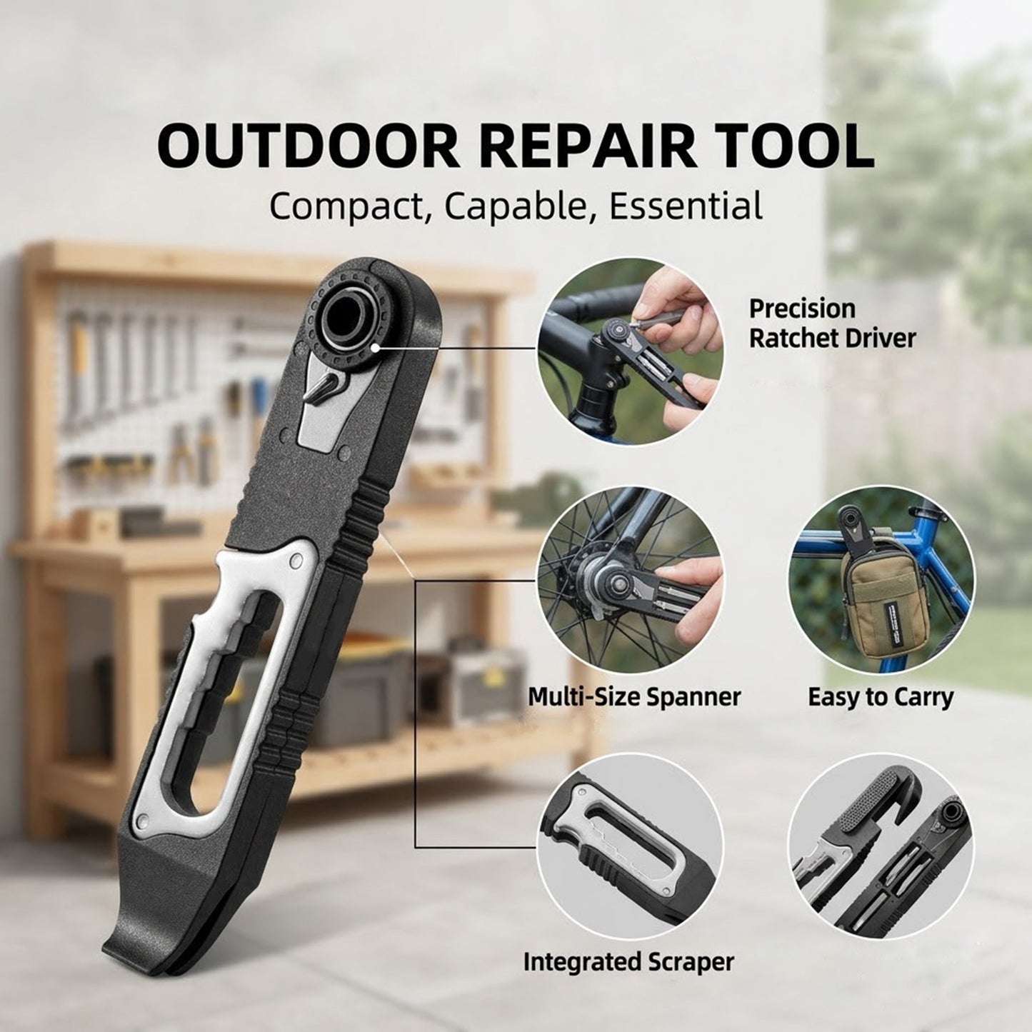 Harorix® Portable Ratchet Repair Tool Set | Multi-functional Home & Bicycle Repair Kit