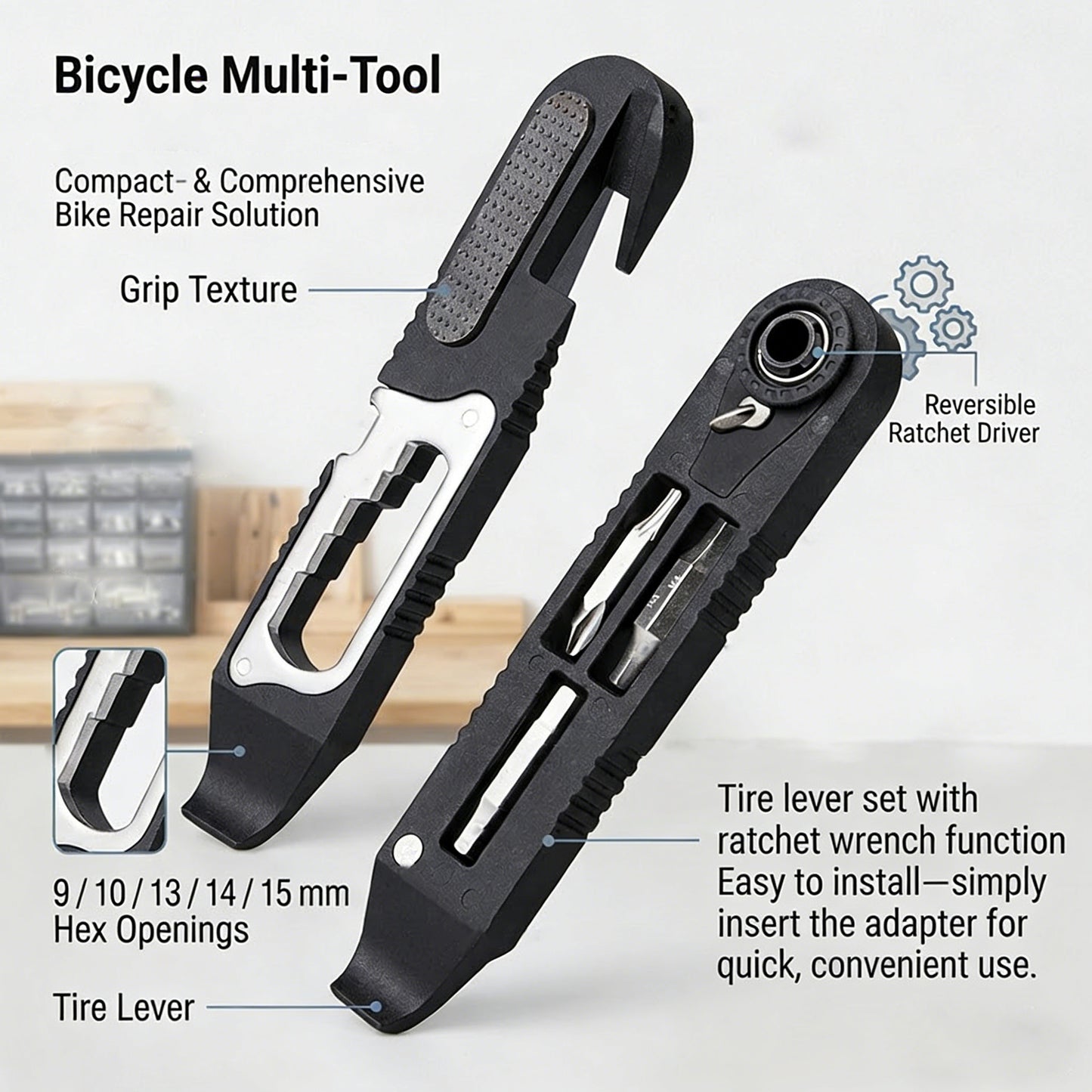 Harorix® Portable Ratchet Repair Tool Set | Multi-functional Home & Bicycle Repair Kit