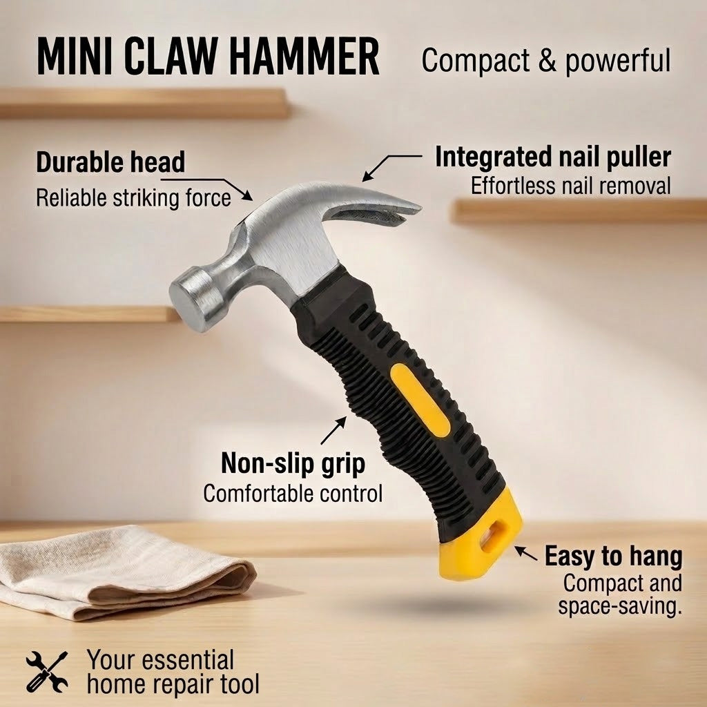 Harorix® Mini Claw Hammer | Lightweight Hammer for Women